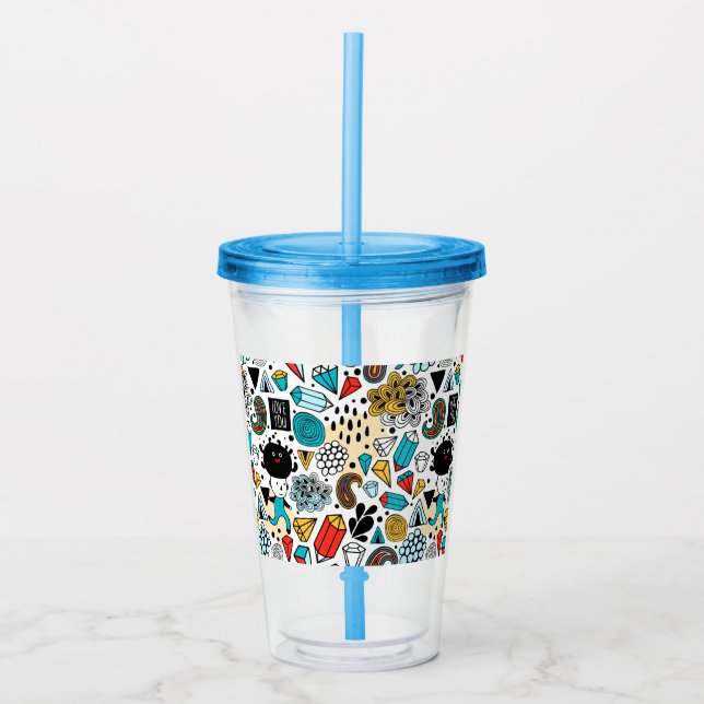 Crazy head acrylic tumbler (Front)
