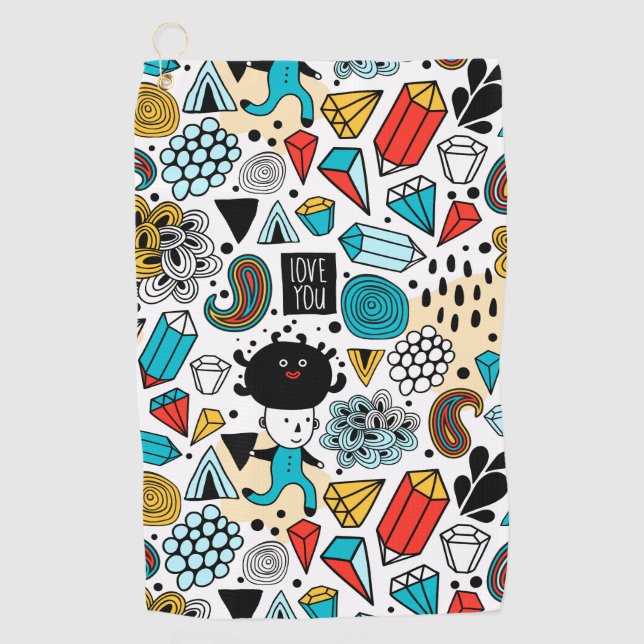 Crazy head golf towel (Front)