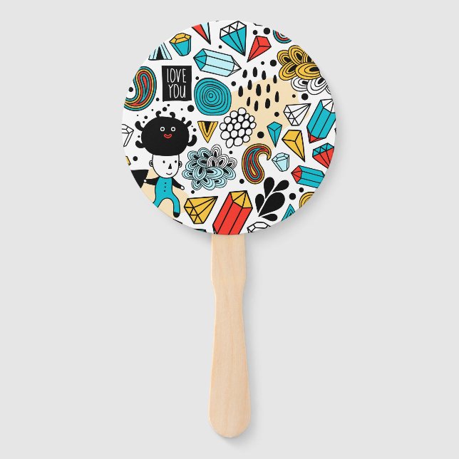 Crazy head hand fan (Front)