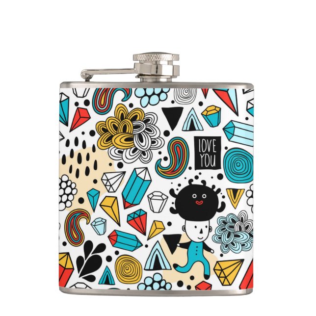 Crazy head hip flask (Front)