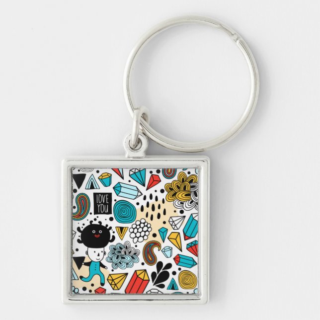 Crazy head keychain (Front)