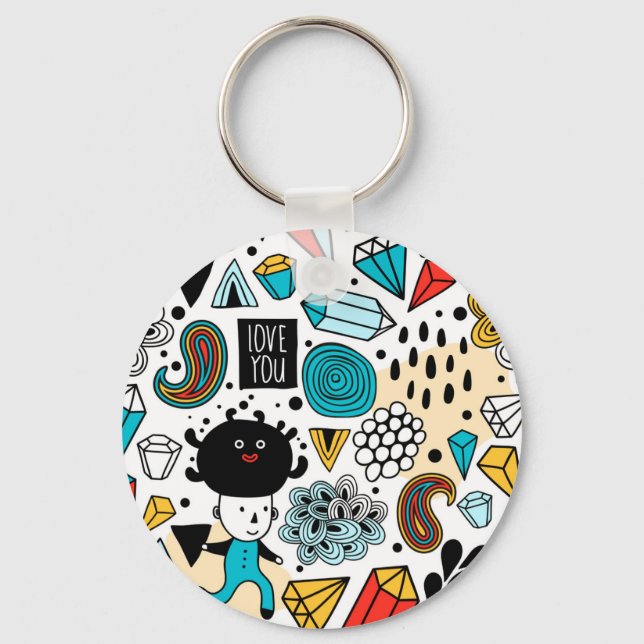 Crazy head keychain (Front)