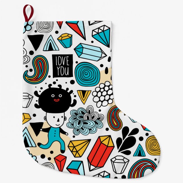 Crazy head large christmas stocking (Front)
