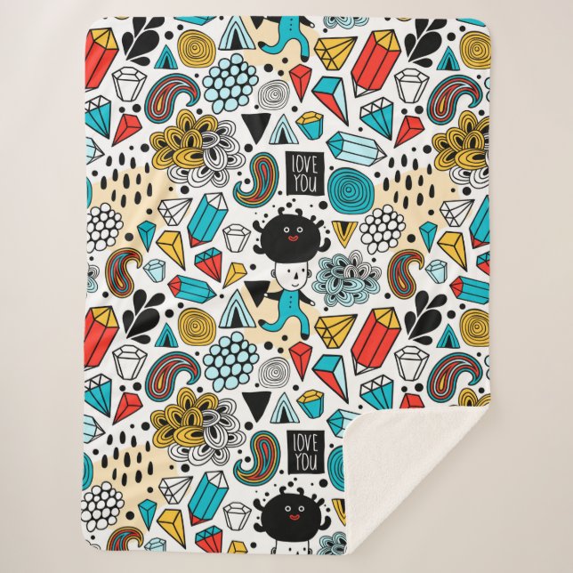 Crazy head sherpa blanket (Front)