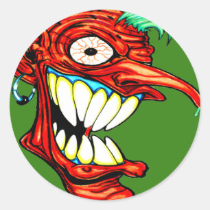 Crazy Head Sticker small