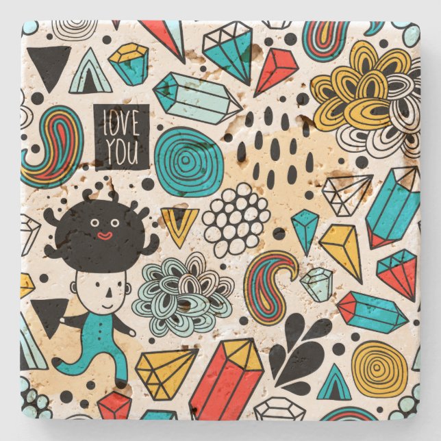 Crazy head stone coaster (Front)