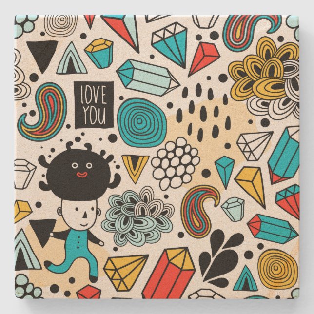 Crazy head stone coaster (Front)