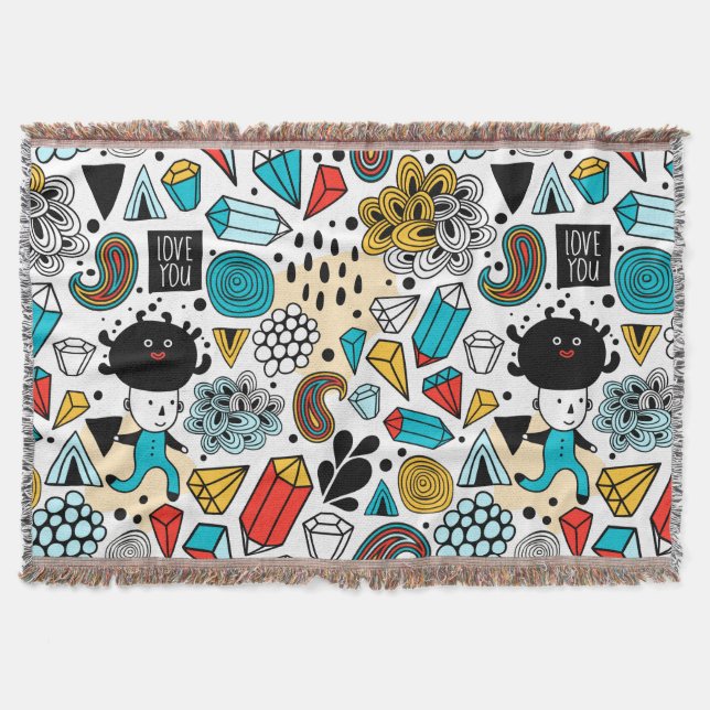 Crazy head throw blanket (Front)