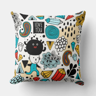 Crazy head throw pillow