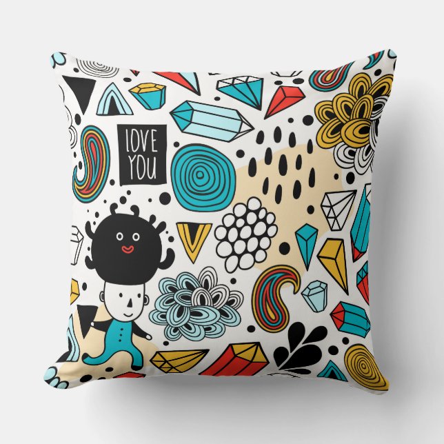 Crazy head throw pillow (Front)