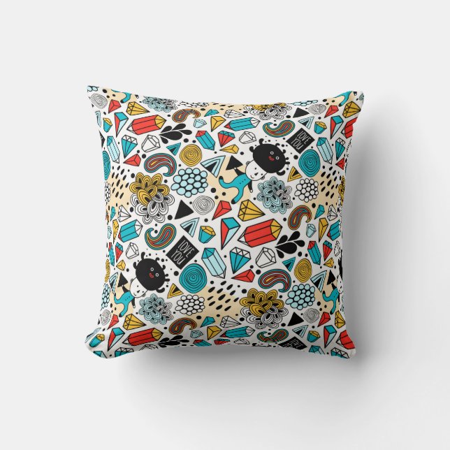 Crazy head throw pillow (Front)