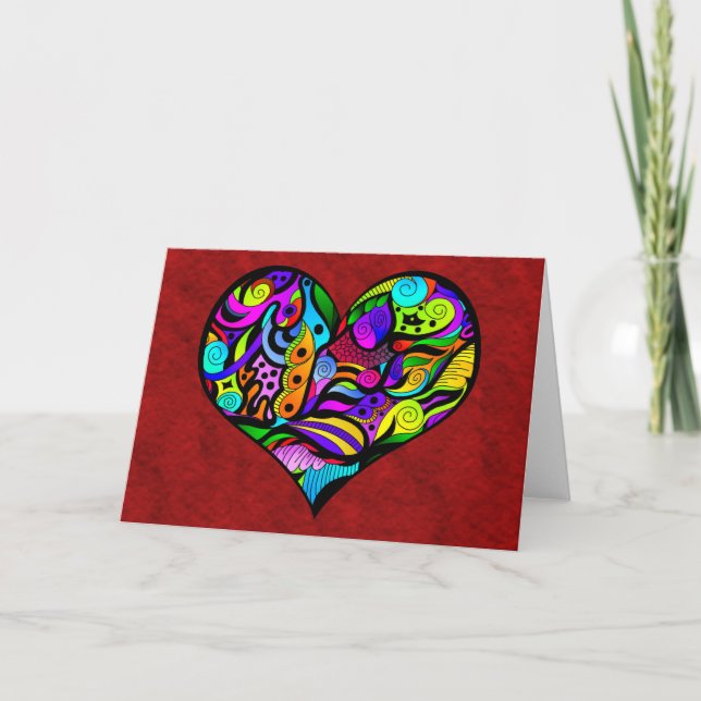 Crazy Heart Greeting Card (Front)