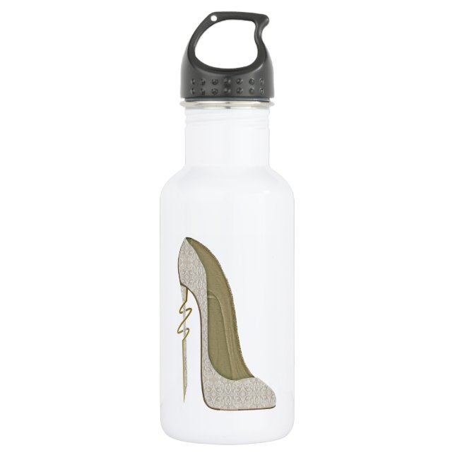 Crazy Heel Lace Stiletto Shoe Art 532 Ml Water Bottle (Front)