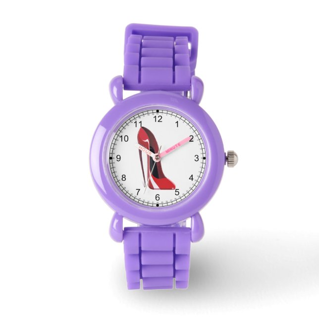 Crazy Heel Red Stiletto Shoe Art Watch (Front)