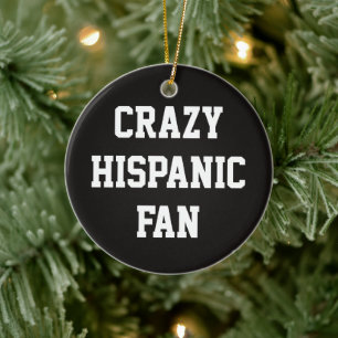 Crazy Hispanic Fan, Funny Basketball Mexican Proud Ceramic Ornament