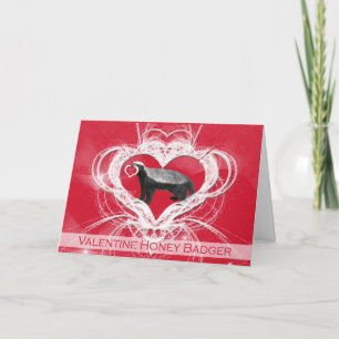 Crazy Honey Badger Valentine's Day Card