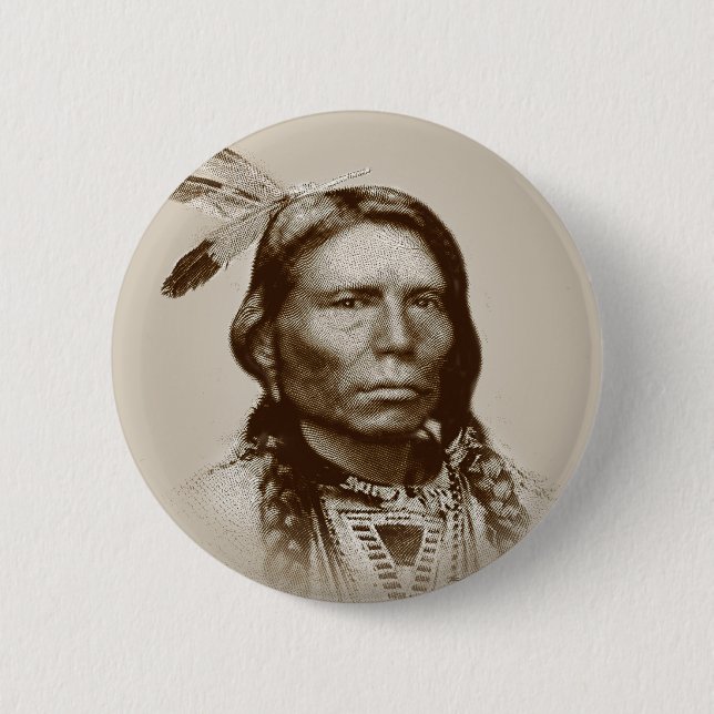 Crazy Horse 2 Inch Round Button (Front)
