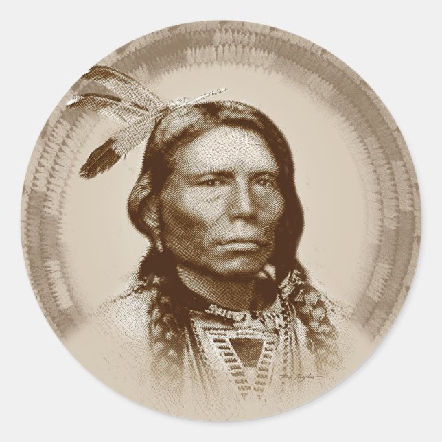 Crazy Horse Classic Round Sticker (Front)