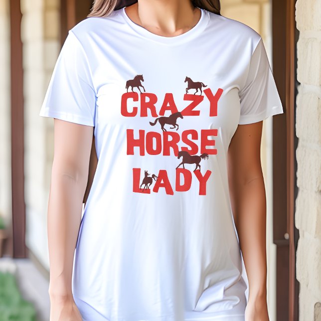 Crazy Horse Lady Tshirt - Un cadeau amusant pour H (Embrace Your Equine Obsession! 🐴😄)