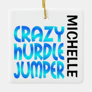 Crazy Hurdle Jumper CUSTOM Ceramic Ornament