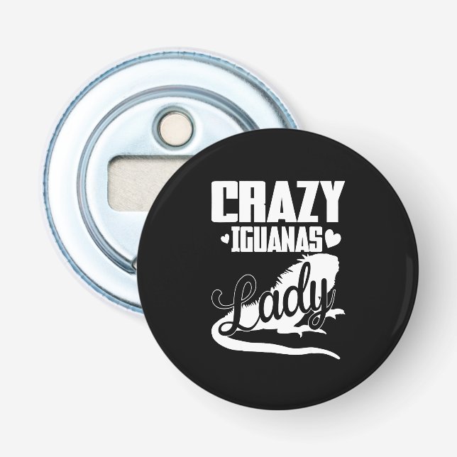 Crazy Iguana Lady Bottle Opener (Front)