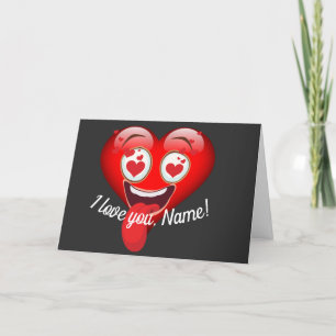 Crazy in Love Emoticon Custom Thank You Card