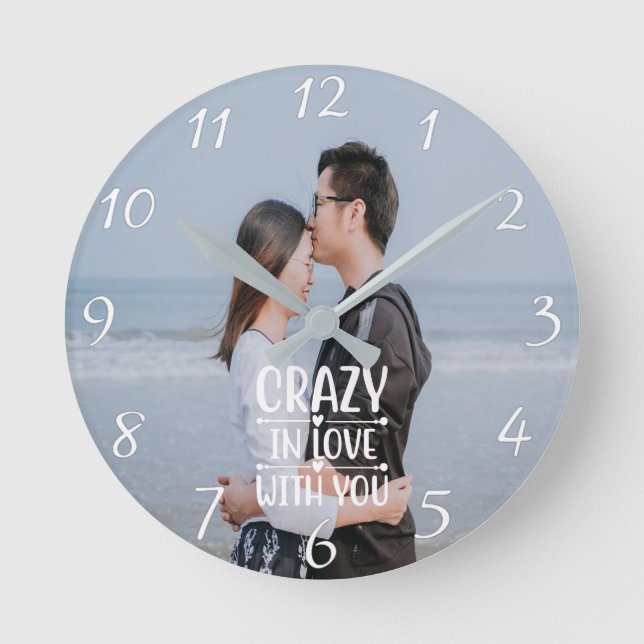Crazy In Love With You Acrylic Wall Clock (Front)