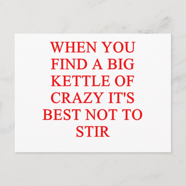 crazy insne joke postcard (Front)