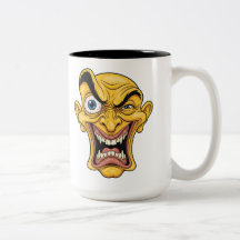Crazy Jellow Cartoon visage café Mug - Drôle cadea