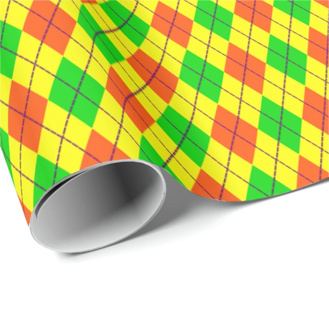 Crazy Kids Colours 13 Argyle Gift Wrapping Paper (Roll Corner)
