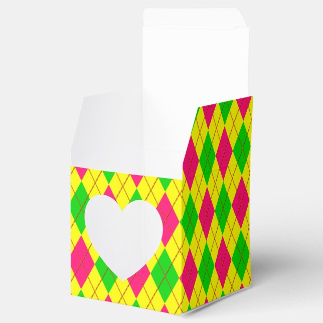 Crazy Kids Colours-CKC-Argyle 6-FAVOR BOX,sq heart Favor Box (Opened)