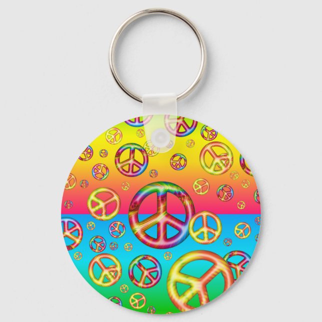 Crazy Kids Colours-PEACE OUT Keychain (Front)