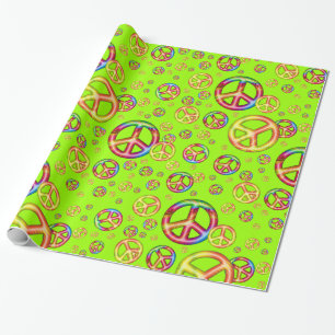 Crazy Kids Colours-PEACE OUT,Neon-Gift Wrap Wrapping Paper