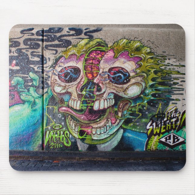 Crazy Kind Of Horror Skull Graffiti Mouse Pad (Front)