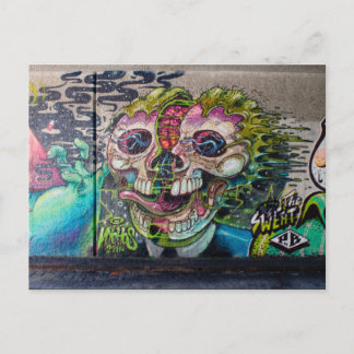 Crazy Kind Of Horror Skull Graffiti Postcard