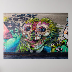 Crazy Kind Of Horror Skull Graffiti Poster