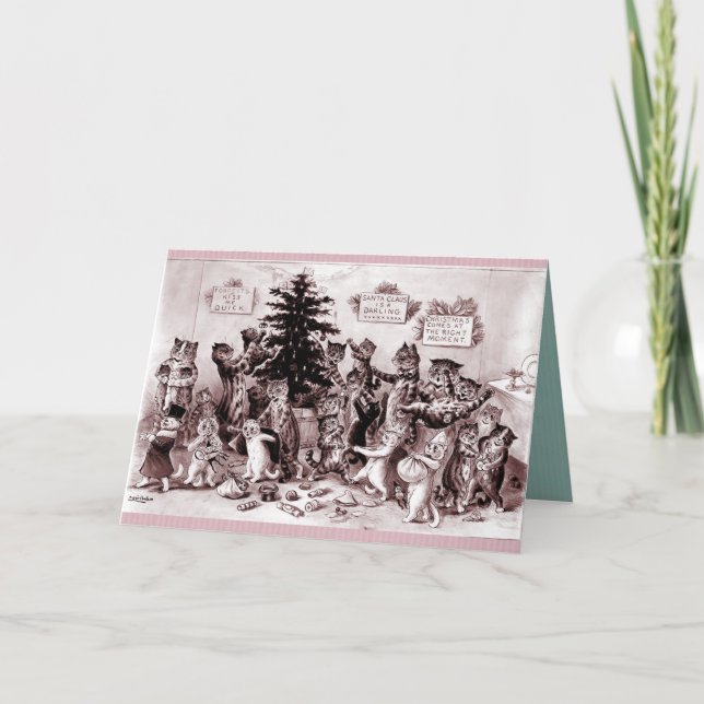 Crazy Kitty Christmas Holiday Card (Front)