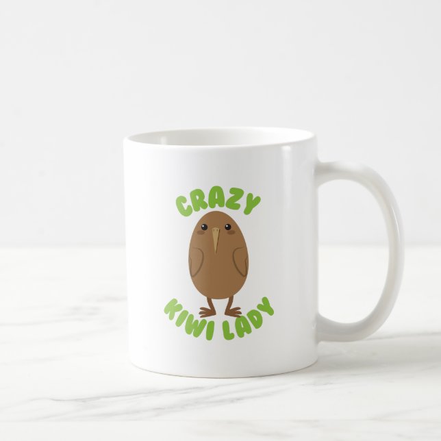 crazy kiwi lady circle coffee mug (Right)