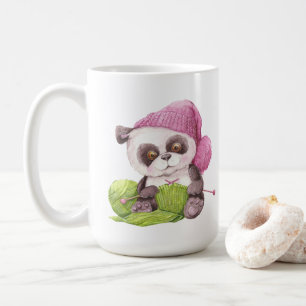 crazy knitting lady add text coffee mug