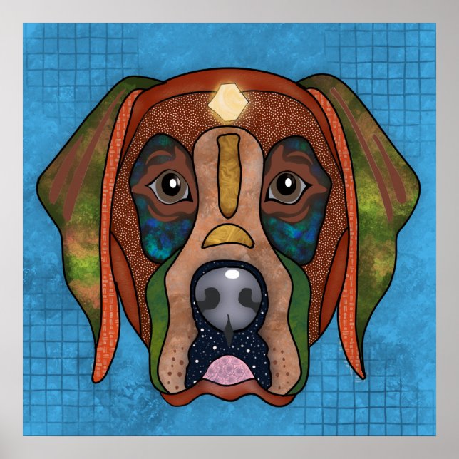  Crazy Labrador Retriever dog face Poster (Front)