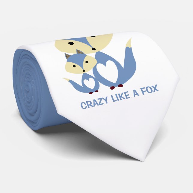 Crazy Like a Fox, Blue Fox Burlap Tie (Rolled)