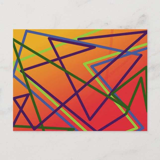crazy lines on warm background whimsical  postcard (Front)