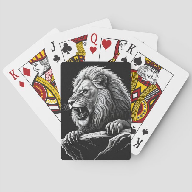 Crazy Lion sketch playing cards (Back)