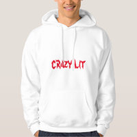 CRAZY LIT (red on white)