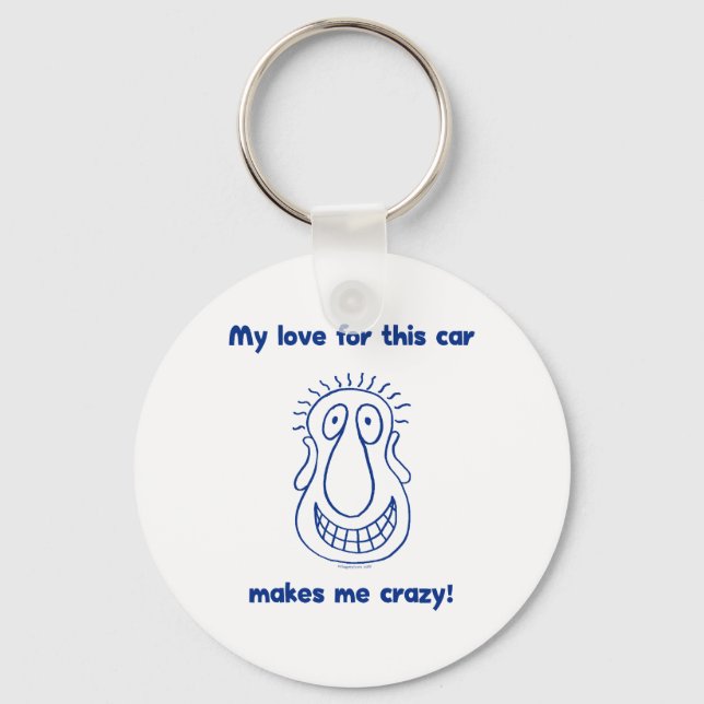 Crazy Love For Cars Keychain (Front)