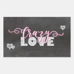 Crazy Love Hearts Chalkboard Sticker