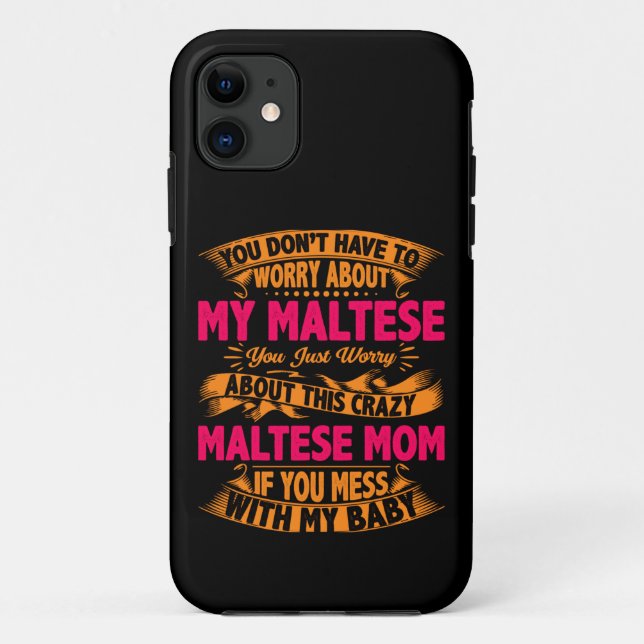 Crazy Maltese Mom Case-Mate iPhone Case (Back)