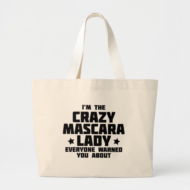 Crazy Mascara Lady Large Tote Bag (Front)