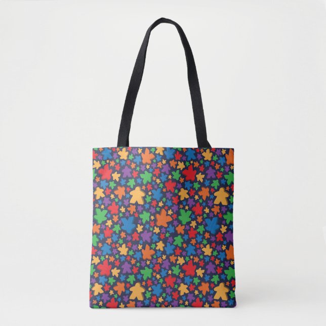 Crazy Meeple Print Tote Bag (Front)