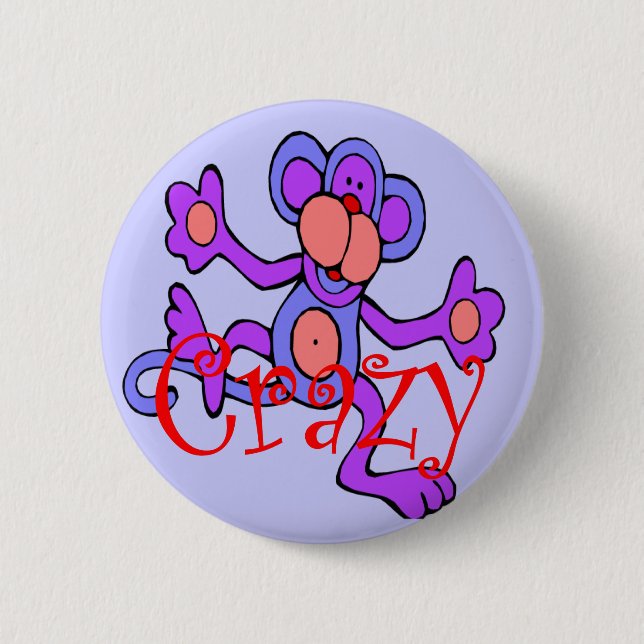 crazy.monkey 2 inch round button (Front)